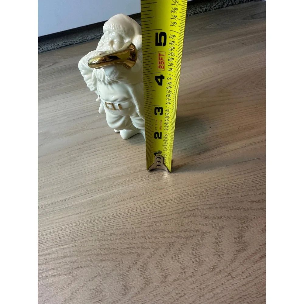 Lenox Ivory China Santa with French Horn Gold Accents Christmas Figurine‎ 5 inch